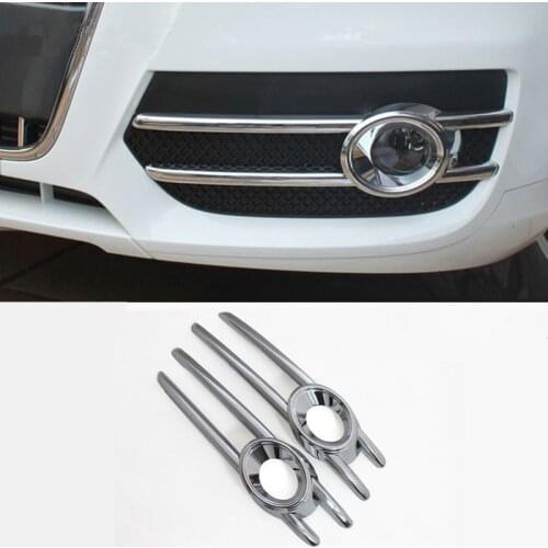 CNORICARC Chrome Car Front Fog Lamps Frame Decorative Trim Strip For Audi Q3 2013-2015 Exterior Styling Accessories Stickers