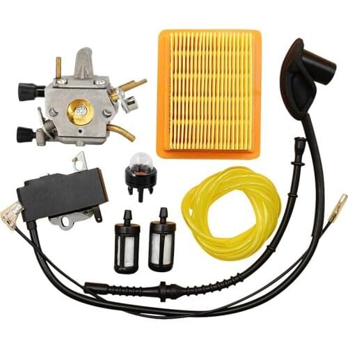Carburetor for STIHL FS120 FS200 FS250 Ignition Coil Air Filter Fuel Hose Tune Up Kit Trimmer Brushcutter