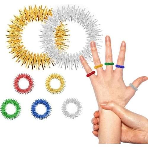 Spiky Sensory Finger Rings Stress Relief Massager Toy Stress Anxiety Relief Finger Toys Spiky Sensory Finger Rings