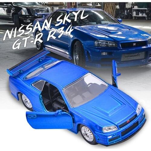 Stactic Alloy Scale Car Models Die-cast carro Toys for Children mkd3 auto Vehicle JADA Nissan SKYL GTR R34 in box
