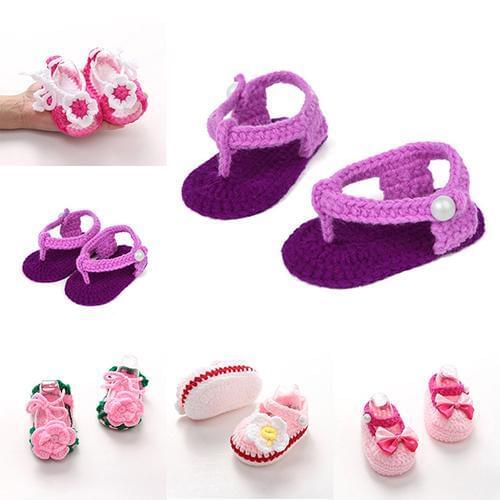 Fashion Cute Girls Infant Toddler Knitted Crochet Cotton Sock Lovely Baby Shoes