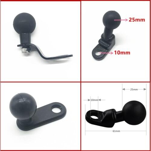 Motorcycle Angled Base with 10mm Hole 1 Inch Ball Head Mount Adapter for Gopro Smartphone for Garmin GPS