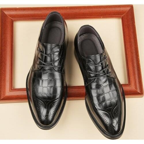 New Men Shoes Lace-Up Formal Casual Business Genuine Leather For Gentleman Size 39-44