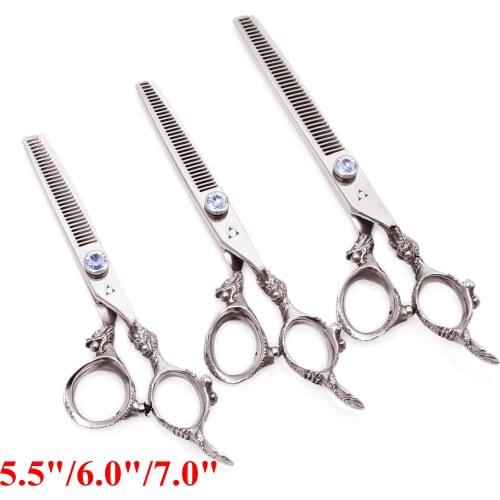50Pcs 5.5 6 7Hair Scissors Professional High Quality for Dogs Hair Cutting Salon Thinning Scissors Hairdressing Baber Shers 9108