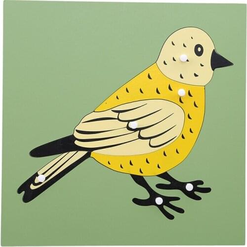 Animal Puzzle Bird Fish Turtle Sensorial Board Early Montessori Materials Cute Cartoon Educational Wooden Panels Toys