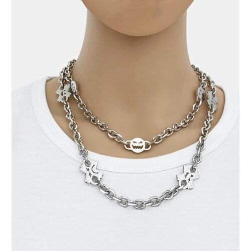 Simple Titanium Steel Necklace Street Hip Hop Men and Women Lovers Dark All-match Clavicle Chain