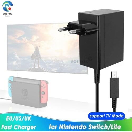 Dropshipping US / EU / UK AC Adapter Charger for Switch Lite Charger Supply 15V 2.6A Fast Charging for Nintendo Switch / TV Dock