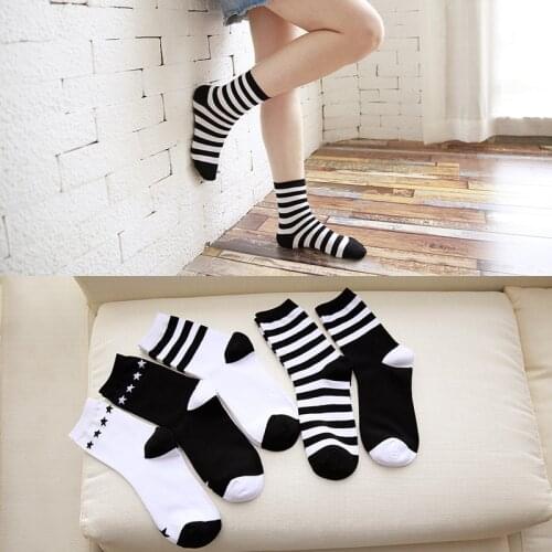 Rainbow Women Unisex Cotton Ankle Socks Classic Stripe Casual Socks Fashion Female Retro Socks Popular 6 Color 1pair=2pcs ws182