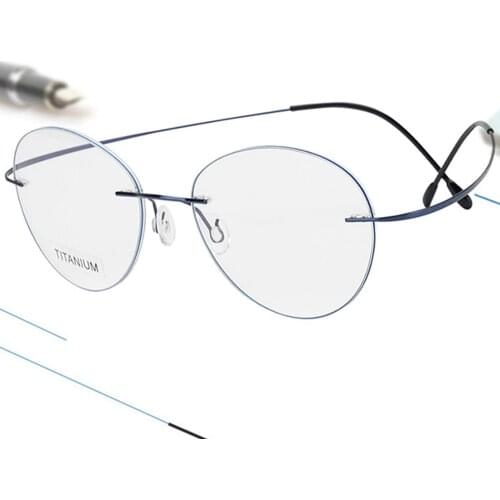 Retro Large Oval Lens Business Elite Rimless Frameless Ultra-light Portable Reading Glasses + Box +0.75 +1 +1.5 +1.75 2 To 4