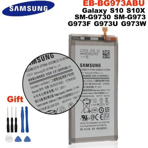 SAMSUNG Original EB-BG973ABU 3400mAh Battery For Samsung Galaxy S10 S10 X SM-G9730 SM-G973 G973F G973U G973W Mobile Phone +Tools