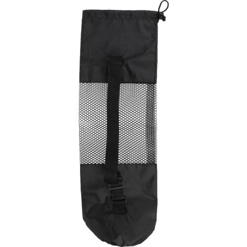 Portable Yoga Mat Bag Mesh Center Adjustable Strap Nylon Carrier Washable