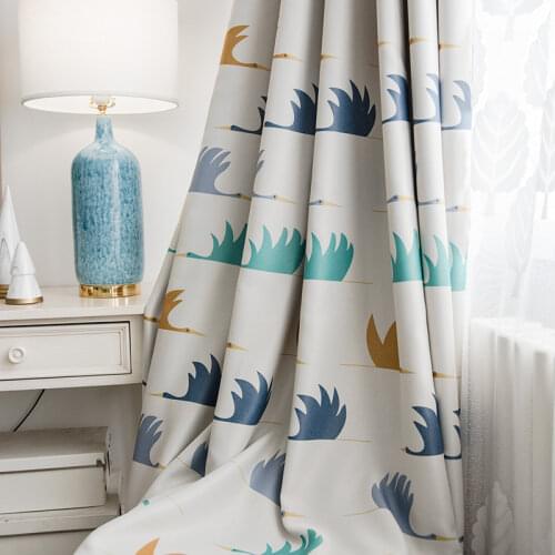 Curtains for Living Room Bedroom Boutique Simple Double-Sided Light Blackout Curtain Fabric Left and Right Biparting Open