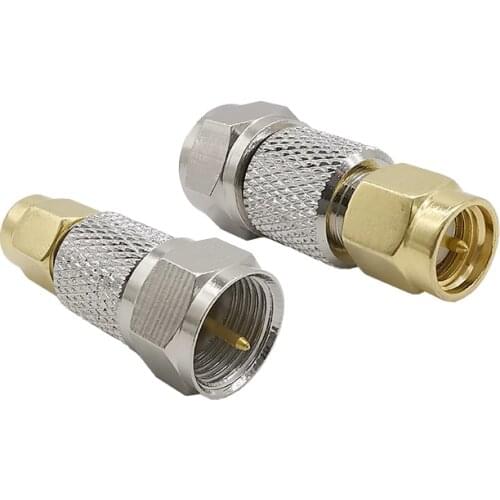 SMA Plug to F Type Plug M/M Antenna Auto Radio Adapter F TV Plug Male to SMA Male RF Coaxial Connector Straight