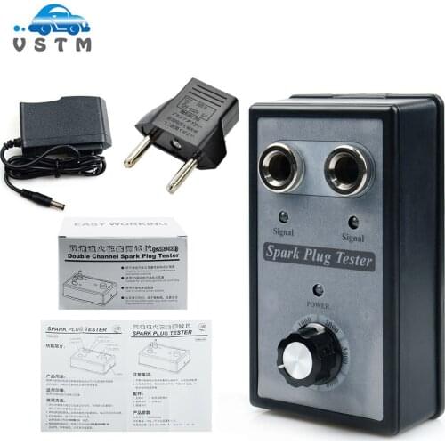 VSTM Car Spark Plug Tester Ignition Testers Automotive Diagnostic Tool Double Hole Analyzer for 12V Gasoline Vehicles Petrol Car