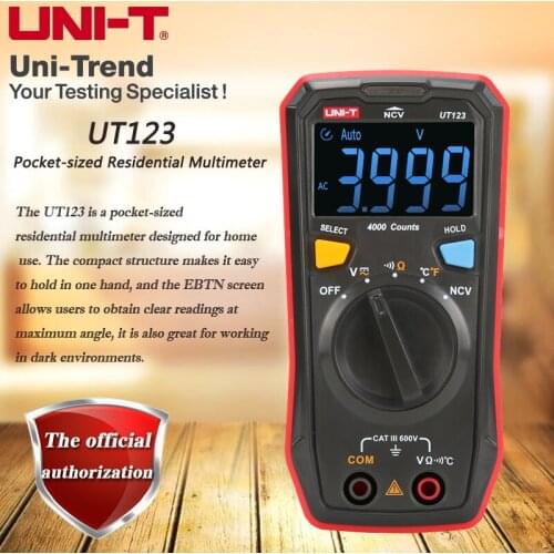 UNI-T UT123 Pocket-sized Residential Multimeter; handheld digital multimeter / NCV / temperature test