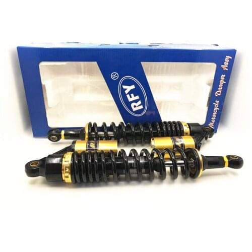 Universal 375mm EYE TO EYE 8mm Spring MOTORCYCLE REAR NITROGEN SHOCK ABSORBERS FOR Gokart Quad ATV Dirt Bike Scooter Black+Gold