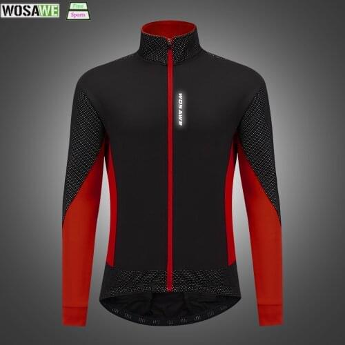 WOSAWE Winter Fleece Outdoor Sports Water Repellent Windproof Coat Cycling Jackets Bike Bicycle Running Jersey Anti-sweat