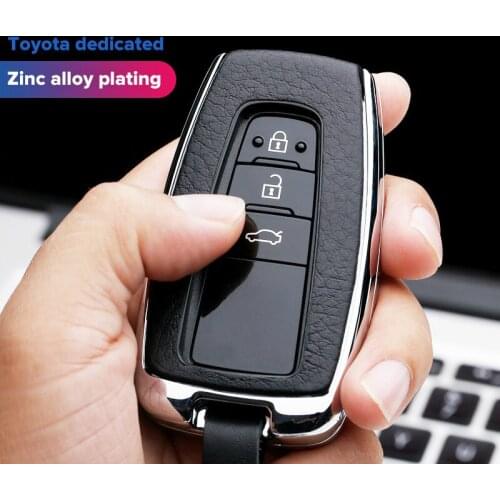 1 Pcs For Yize Corolla 20 CHR Prado Metal leather Car Key Case For Toyota Ralink 8th Generation Camry