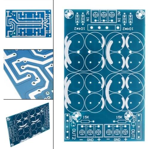1pc Power Supply Board 4x0.1uF/100V Dual Power Rectifier Filter Power Supply Board Parallel Output for Amplifier 75*122mm