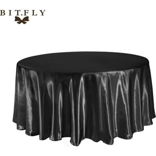 10 Pack 108 Inch round Satin Tablecloth White/Black Color Table Cover Polyester Tablecloth Wedding Banquet