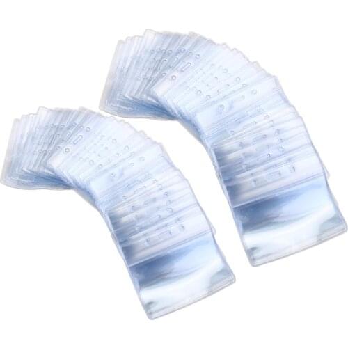 100pcs Waterproof Plastic Horizontal Name Tag Badge ID Card Holders (Clear)
