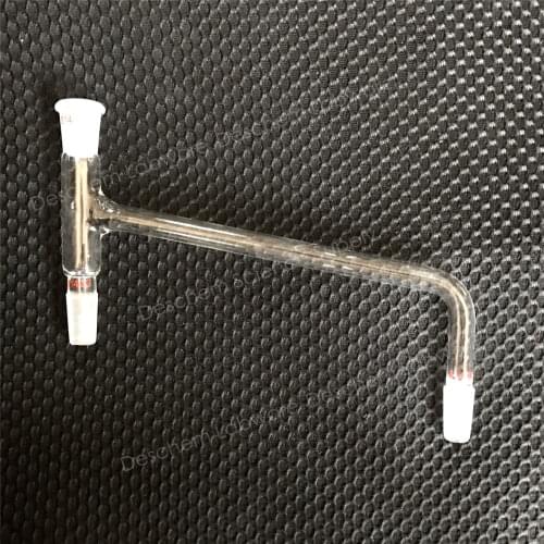 14/23,Glass Three-Way Adapter,Distillation Head,Oblique Down Type,Lab Glassware