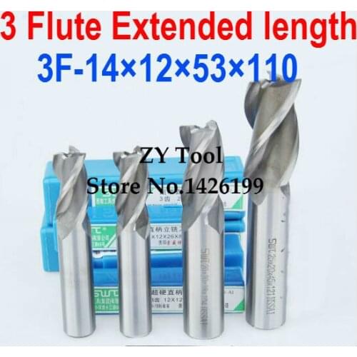 5pcs /set 14mm 3 Flute HSS & Extended Aluminium End Mill Cutter CNC Bit Milling Machinery tools Cutting tools.Lathe Tool