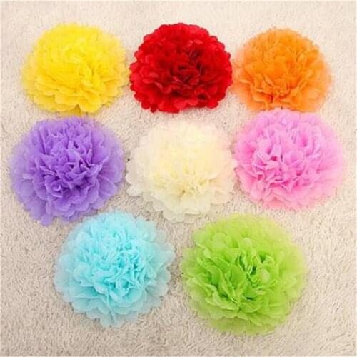 50Pcs 10CMArtificial Flowers Paper PomPom Tissue Flower Balls For Home Wedding Party Car Decoration Crafts Pom Poms Paper Flower
