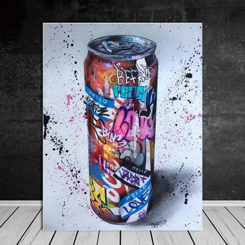 Graffiti Can Drink Bottle Art Poster Abstract Canvas Wall Print Painting Modern Style Graffiti Can Picture Room Home Decoration