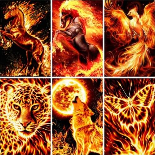 Huacan Diamond Mosaic Embroidery Butterfly Horse 5D DIY Diamond Painting Art Kits Animals Rhinestone Pictures Home Decor