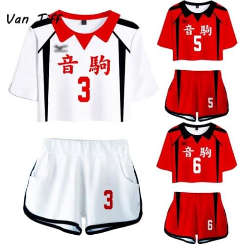 Anime Haikyuu Jersey Shirt Shorts Full Suit Girls Kozume Kenma Cosplay Costumes Womens Set Uniform K-pops Sport Suit Running