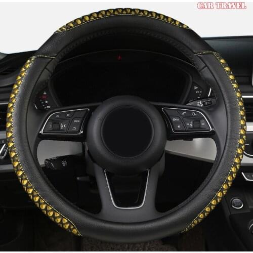 CAR TRAVEL Leather Car Steering Wheel Cover For Jeep Renegade Wrangler jk tj Grand Cherokee Compass Patriot