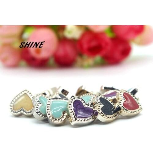 SHINE 10PCs Resin Sewing Buttons Scrapbooking Heart Shape Single Hole 12mm Costura Botones Decorate W20002