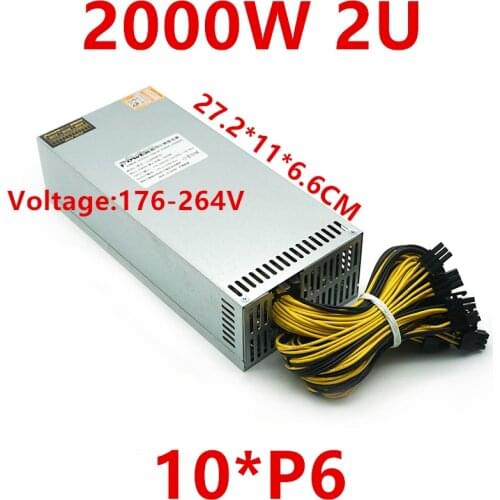 New Original PSU For Chain Force Cannon 851 Industrial Control Power Supply Single 12V 10*6P 2U 2000W Power Supply LL2000MINI
