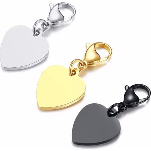 Customize Engraving Plain Heart Key Chain Anti Allergy Stainless Steel Keychain With Lobster Clasp
