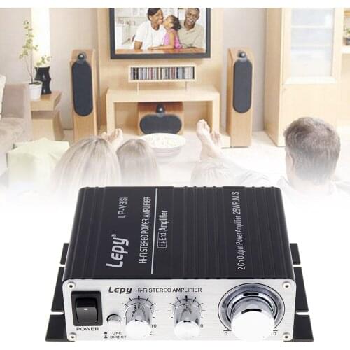 LP-V3S 50W 12V Mini Hi-Fi Stereo Digital Power Amplifier MP3 Car Audio Speaker with 3.5mm Audio Input 3.5mm MP3 socket