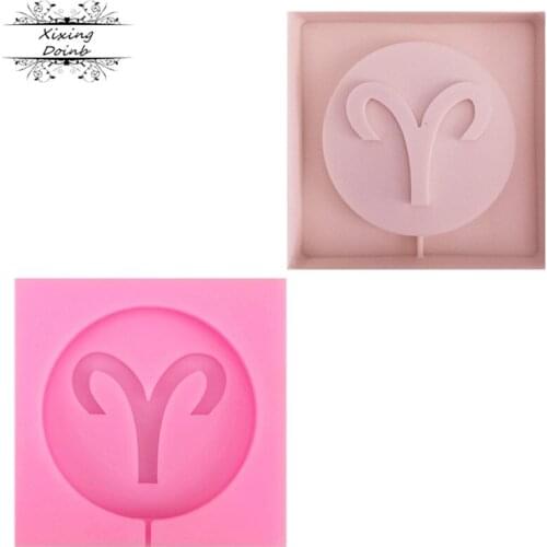 Twelve constellation Aries shape lollipop silicone mold chocolate mollus mold insert cake decorating tool