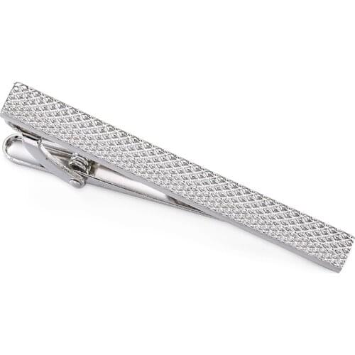 DY new high quality stainless steel hand carved silvery tie tie clip fashion style business suit men wedding tie clip