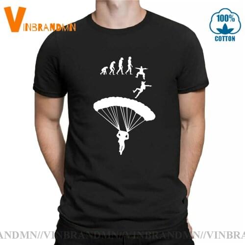 Skydiver Brand Clothing Parachuting Skydive Tee shirt Man Sky Diving tshirt Harajuku Tops Tee Go Skydiving Evolution T shirt