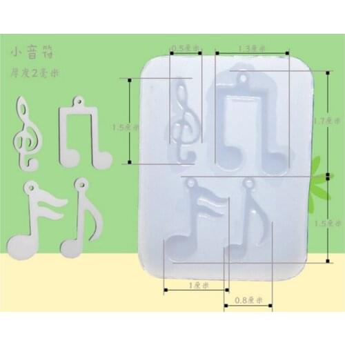 4 Styles musical symbol Liquid silicone mold DIY resin jewelry pendant necklace pendant lanugo mold resin molds for jewelry