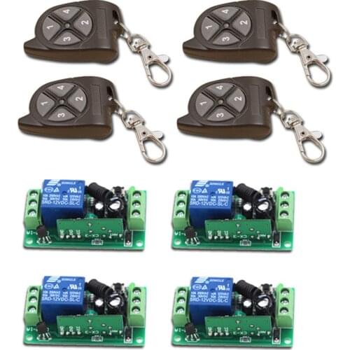 Hot Sales and New Type DC9/12/24V RF Wireless Remote Control Switch System 4XReceiver+4XWaterproof Transmitter 315/433mhz