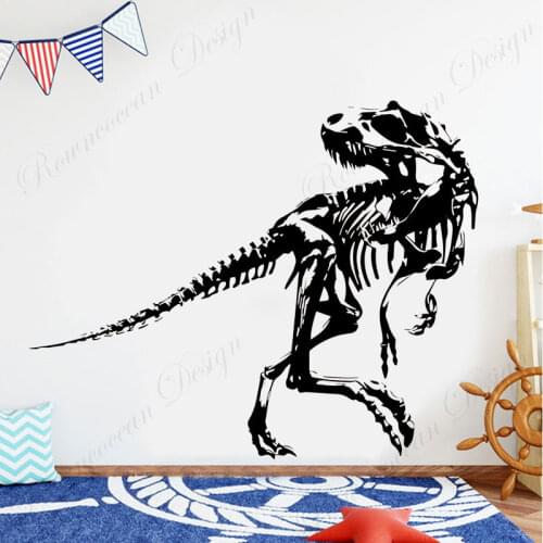 Dinosaur Fossil Skeleton Tyrannosaurus Wall Sticker Vinyl Home Decoration Living Room Animal Wall Decal Removable Wallpaper A660