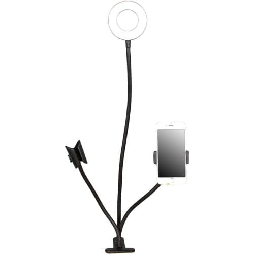 Desktop Ring Light for Live Stream,Upgrade Selfie Ring Light with Microphone stand & Cell Phone Holder Mount for Live Stream/Mak