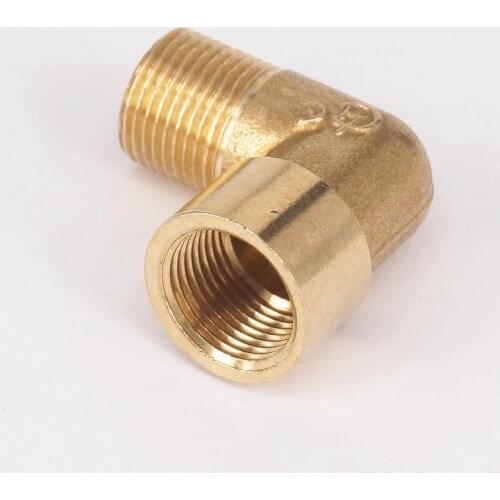 Brass ELbow Pipe fitting Connector Coupler 90 Deg 3/8" BSP Female to 3/8" BSP Male Thread for water fuel