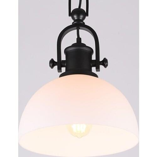 Single Head Pot lid Metal Pendant Lights Industrial Wind White Acrylic Pendant Lamps Retro Coffee Shop Home Handing lamps G172