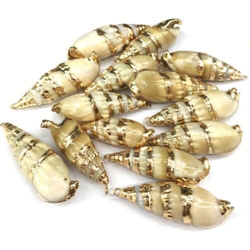 Natural shell fashion Conch Pendants Exquisite Charms for Jewelry Making DIY Bracelet Necklaces earring Accessories Size 15x50mm