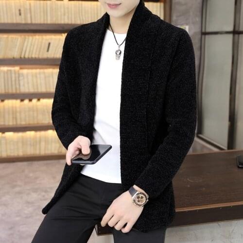 Gentleman Knitted Jacket For Mens Sweater Luxury 2021 Autumn Mens Clothing Winter Coats Husband Cardigan Oversize Classic Large