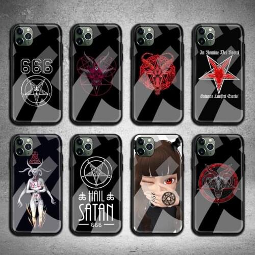 Pentagram 666 Demonic Phone Case Tempered Glass For iPhone 12 pro max mini 11 Pro XR XS MAX 8 X 7 6S 6 Plus SE 2020 case