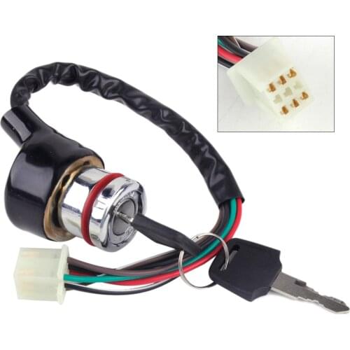 Beler Car Motorcycle Ignition Switch 3 Position 6 Wire With 2 Keys fit for Harley Bobber Scooter Chopper Kawasaki ATV Go Kart