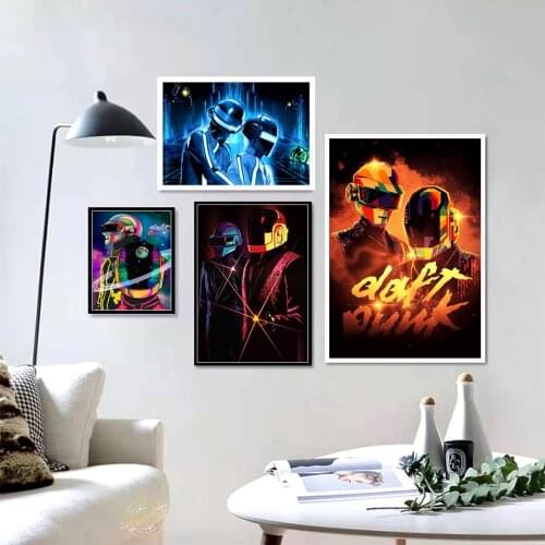 Daft Punk Poster French DJ Music Production Band Hip Hop Canvas Painting Wall Art Pictures Prints Modern Home Room Bar Decor